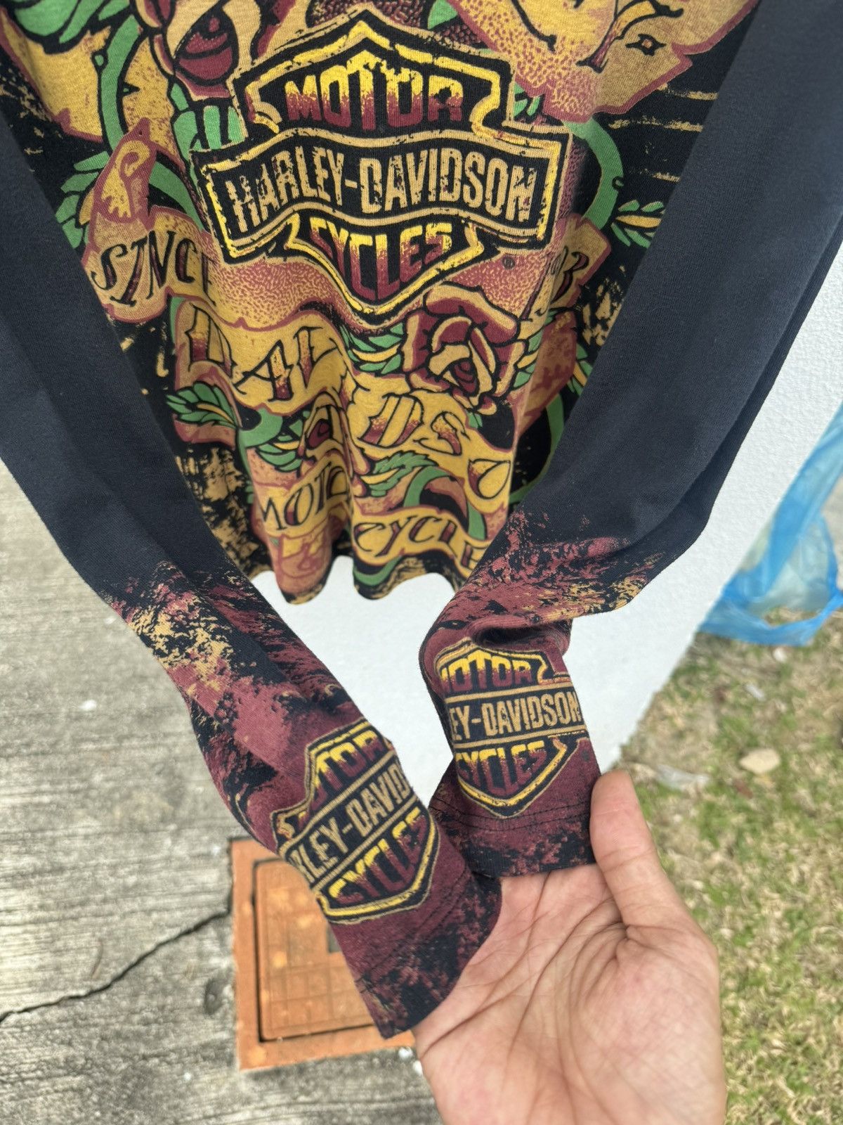 Harley Davidson × Vintage Vintage 90s Harley Davidson L/S Tee Size US L / EU 52-54 / 3 - 3 Thumbnail