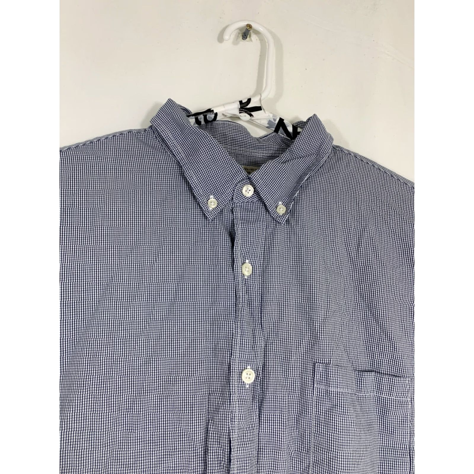 J.Crew J.CREW Shirt Mens XL Long Sleeve Button-Down Checkered Blue 100% Cotton Pocket Size US XL / EU 56 / 4 - 5 Thumbnail