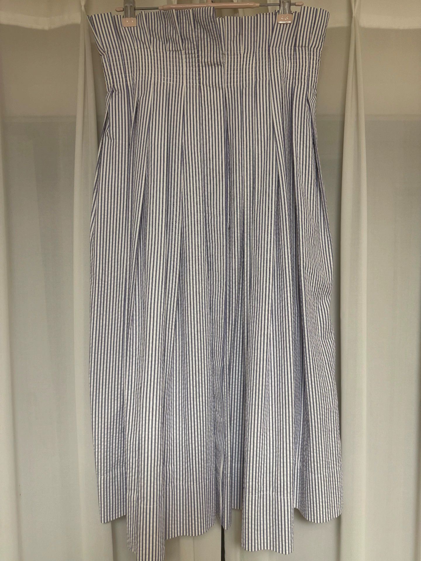 Thom Browne Thom Browne Blue White Striped Pleated Skirt Size US 31 - 1 Thumbnail