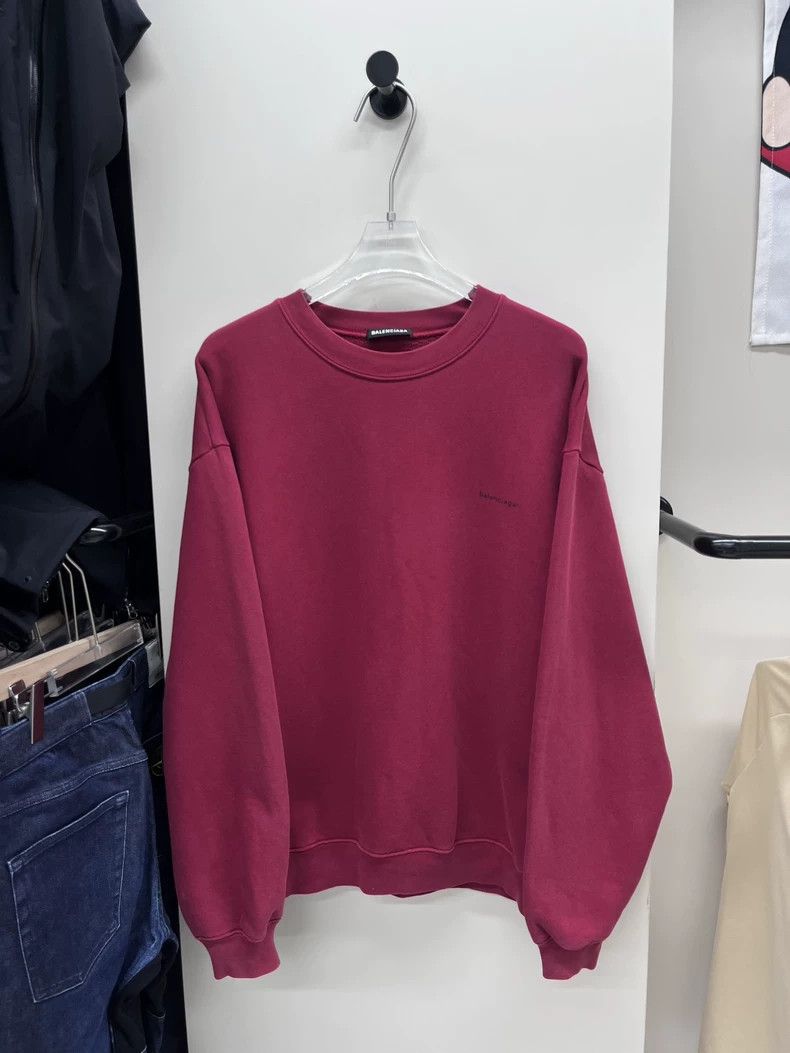 Balenciaga Balenciaga Chest Logo Red Sweatshirt - dmc Size US M / EU 48-50 / 2 - 1 Thumbnail