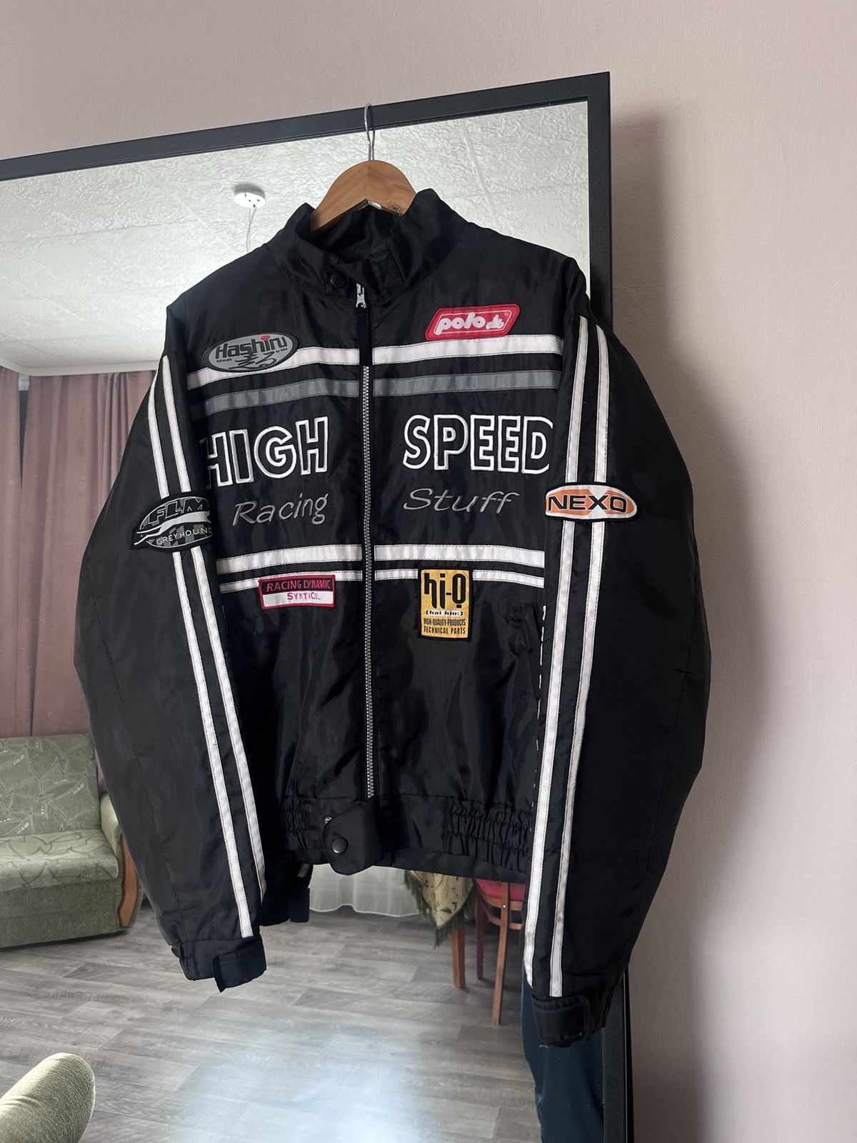 Vintage Polo High Speed Racing Moto Multi Logo Jacket
