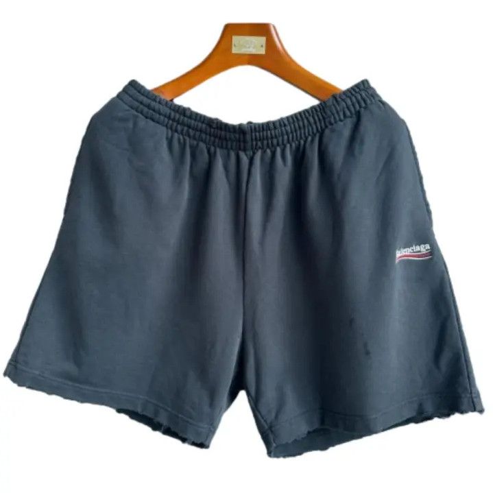 Balenciaga SS22 Logo Gray Sports Shorts
