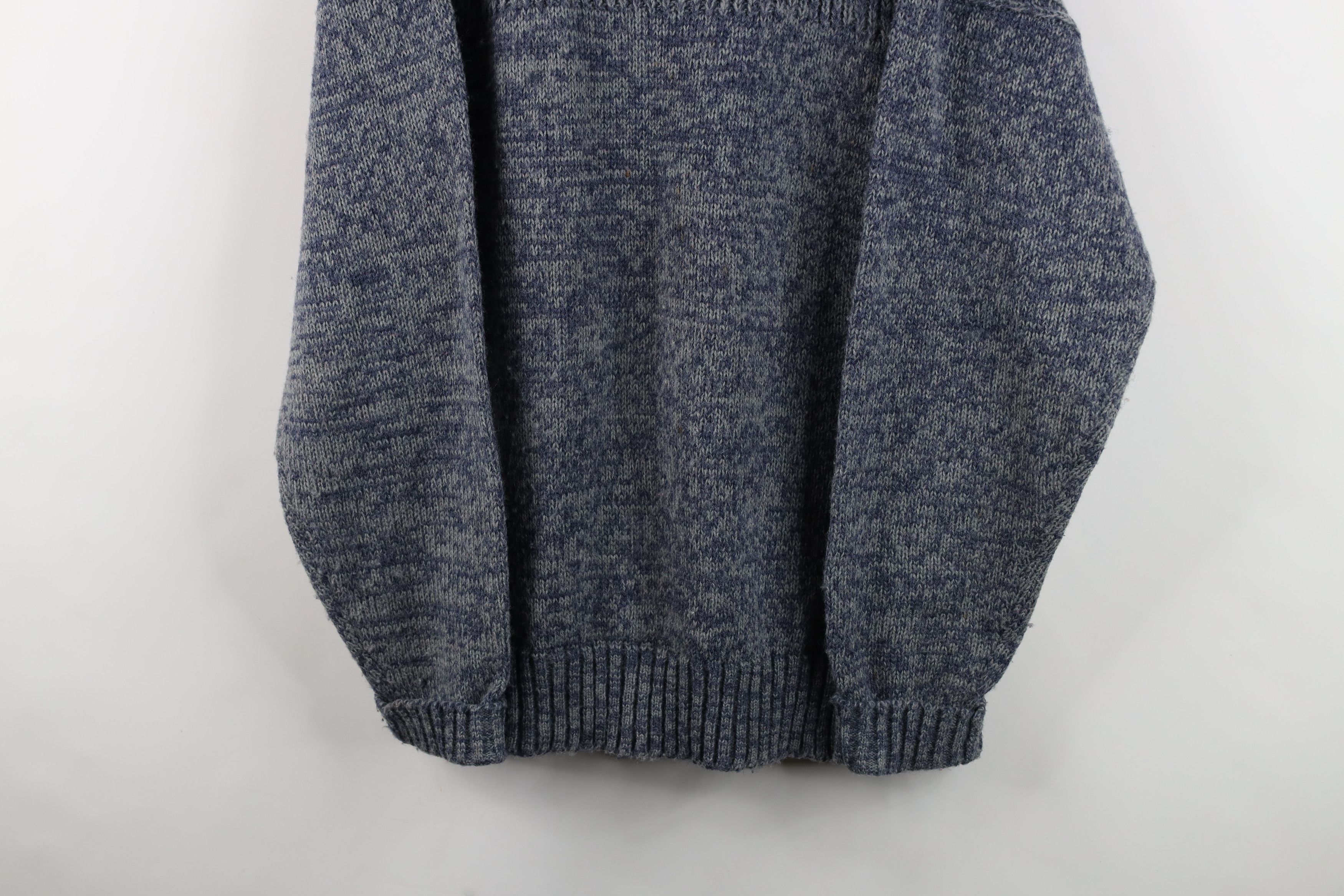 Vintage Vintage 90s Streetwear Ribbed Knit Crewneck Sweater Blue Size US XL / EU 56 / 4 - 3 Thumbnail
