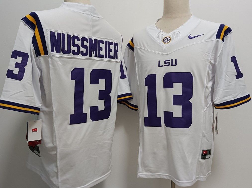 Other Men's NCAA LSU Tigers 13 Garrett Nussmeier White Jerseys Size US XL / EU 56 / 4 - 1 Thumbnail