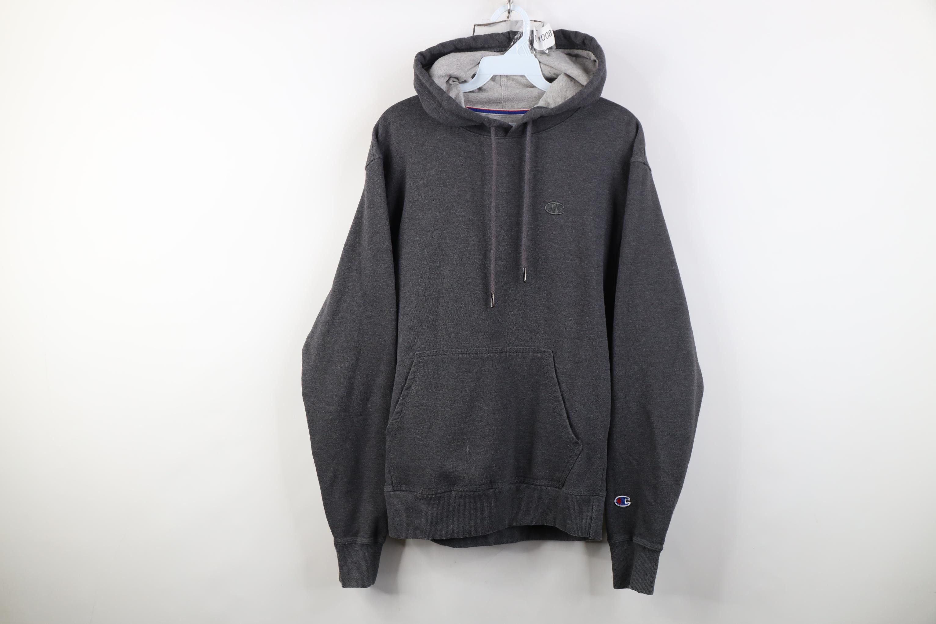 Champion Vintage Y2K Champion Monochrome Logo Hoodie Sweatshirt Gray Size US S / EU 44-46 / 1 - 1 Thumbnail