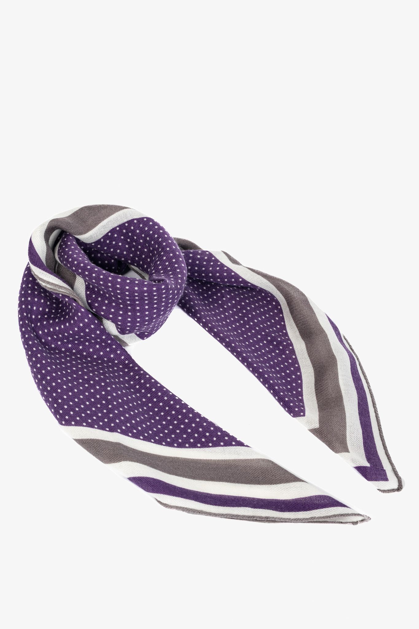 Loro Piana Loro Piana Polka-Dot Cashmere & Silk Bordered Square Scarf Size ONE SIZE - 1 Thumbnail