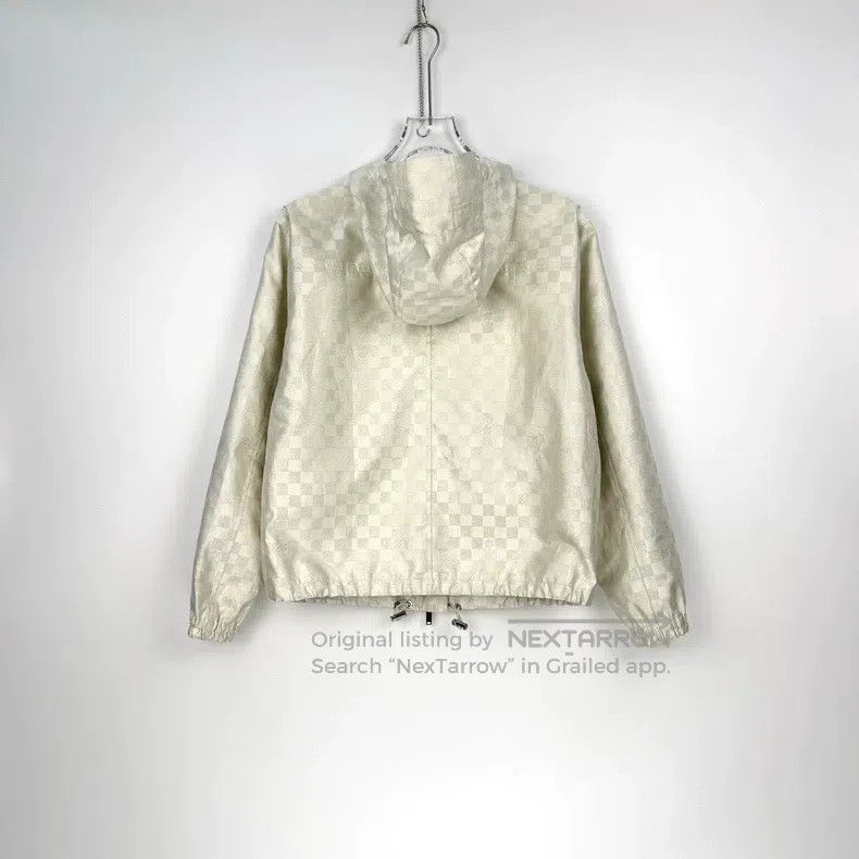 Louis Vuitton Louis Vuitton Beige silver checkerboard hooded jacket Size XS / US 0-2 / IT 36-38 - 4 Thumbnail