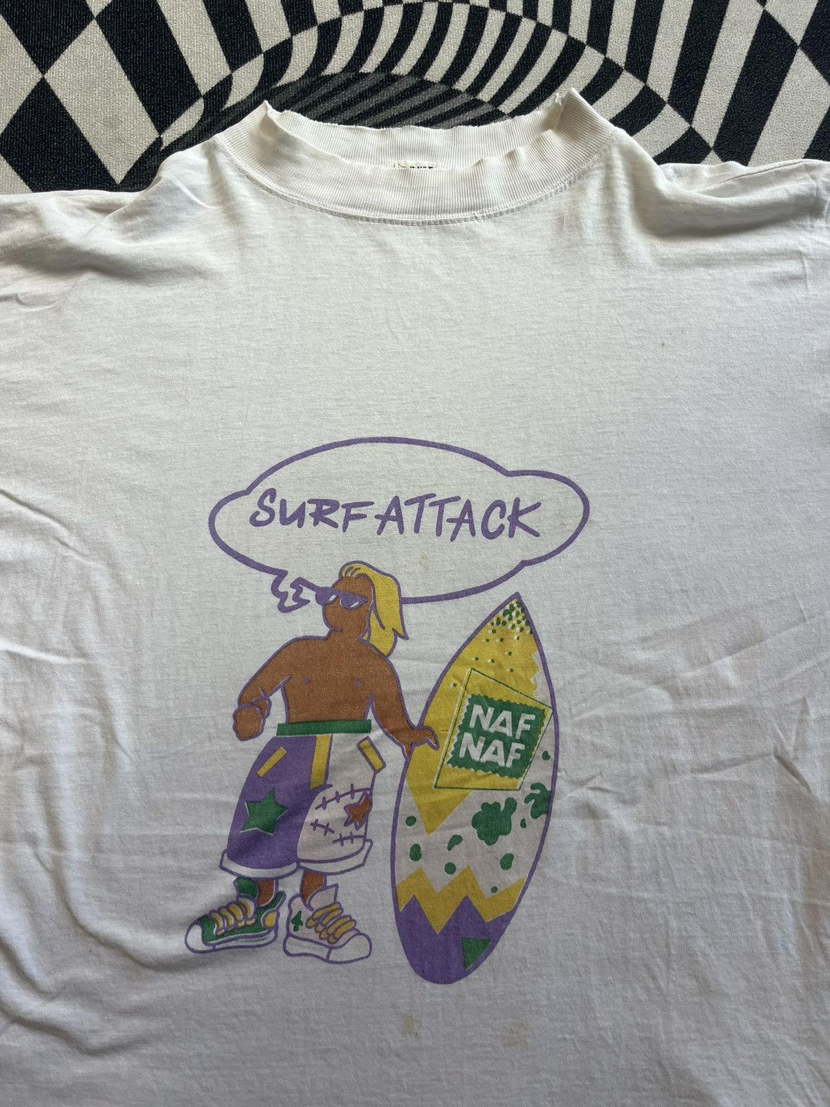Vintage Vintage NAF NAF Surf Attack Brand 90’s Tshirt Size US L / EU 52-54 / 3 - 4 Thumbnail