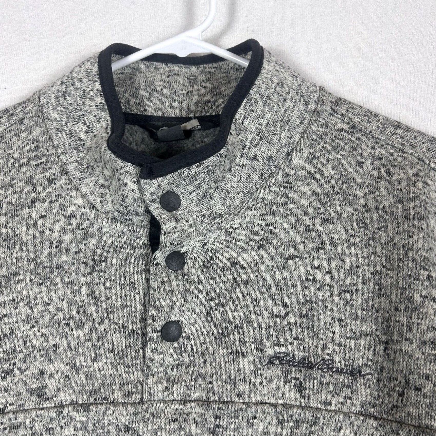 Eddie Bauer Eddie Bauer Fleece Sweater Mens XL Gray Mock Neck Pullover 1/4 Snap Button Casual Pullover Sweater Size US XL / EU 56 / 4 - 2 Thumbnail