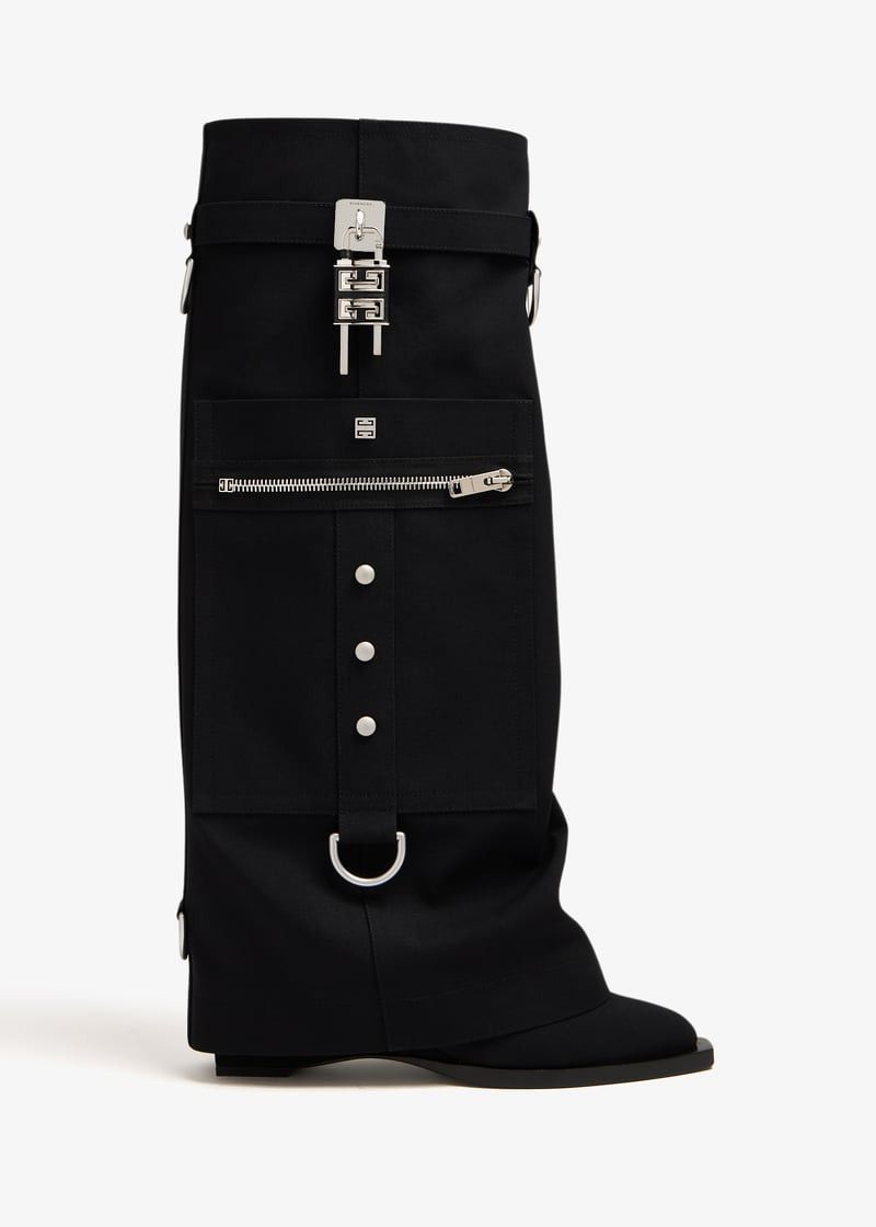 Givenchy o1w1db10525 Shark Lock Cowboy Boots in Black Size US 5 / IT 35 - 1 Thumbnail