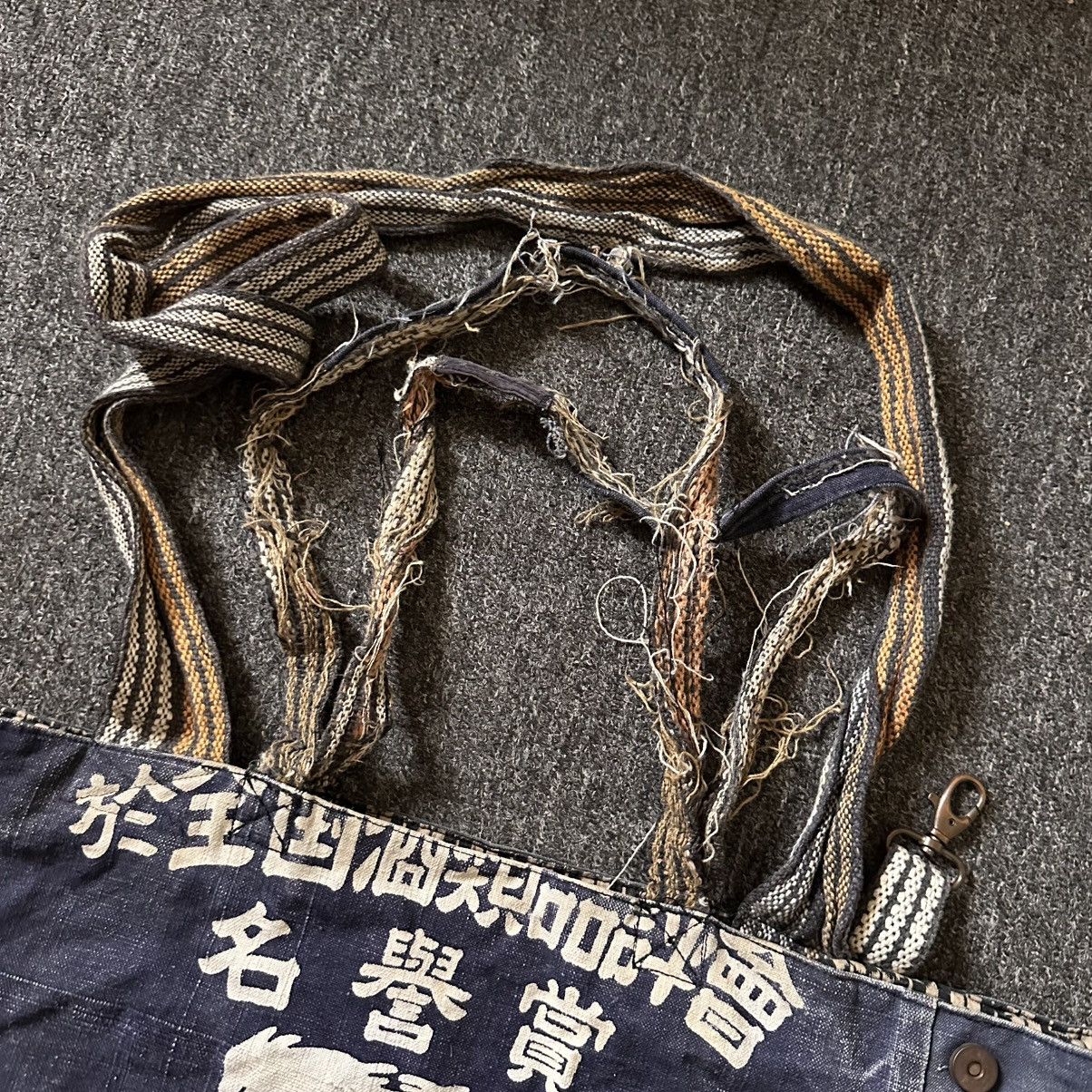 Japanese Brand KING OF SAKE JAPANESE KANJI DISTRESSED INDIGO SLING TOTE BAG Size ONE SIZE - 8 Thumbnail