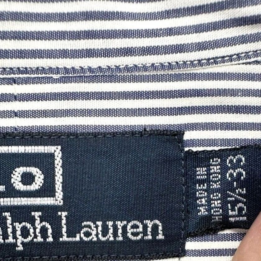 Polo Ralph Lauren Polo Ralph Lauren Mens Dress Shirt Philip Blue White Striped Button Up 15.5 33 Size 42R - 5 Thumbnail