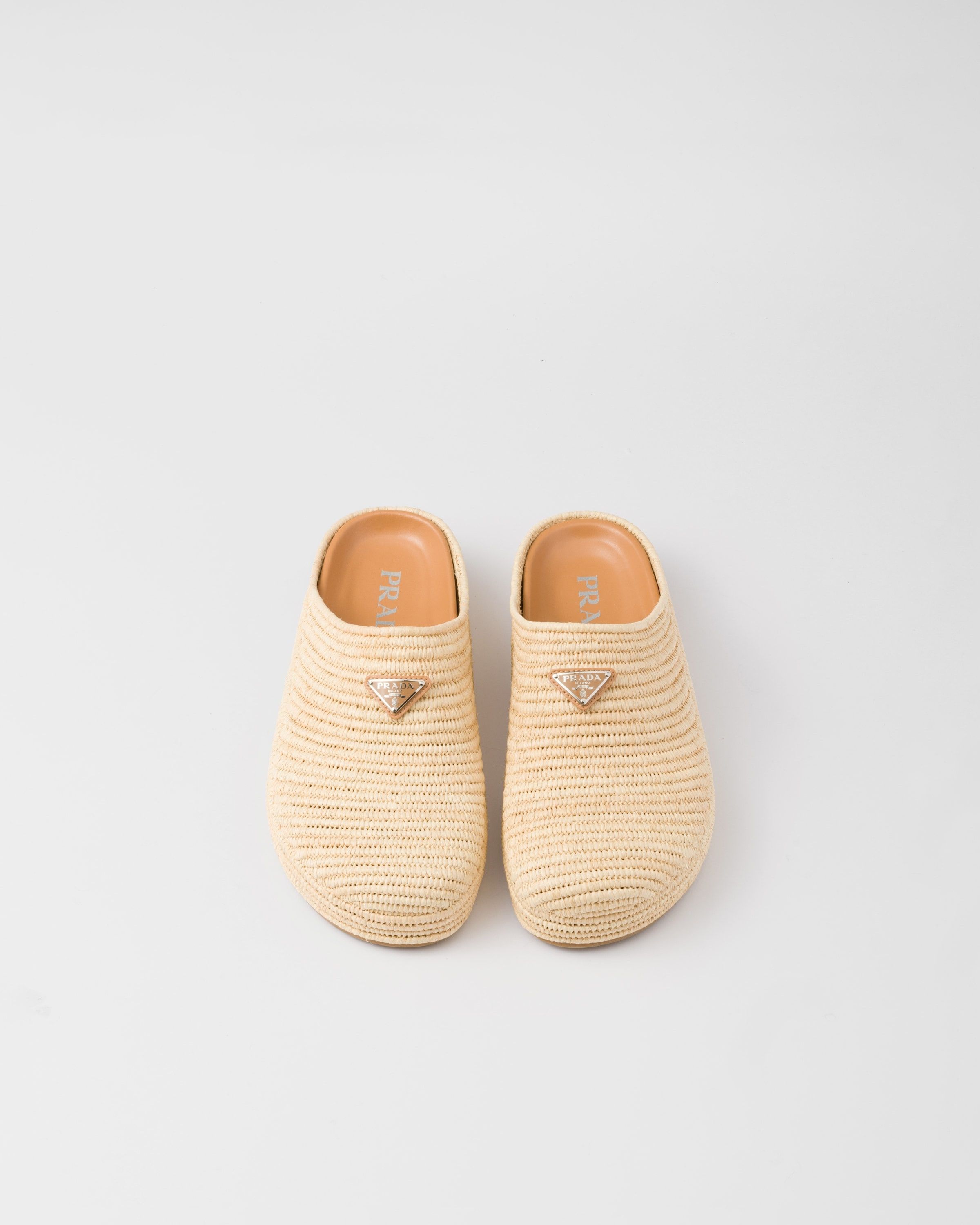 Prada o1la1rc1a0925 Raffia Mules in Beige Size US 11 / EU 44 - 3 Thumbnail