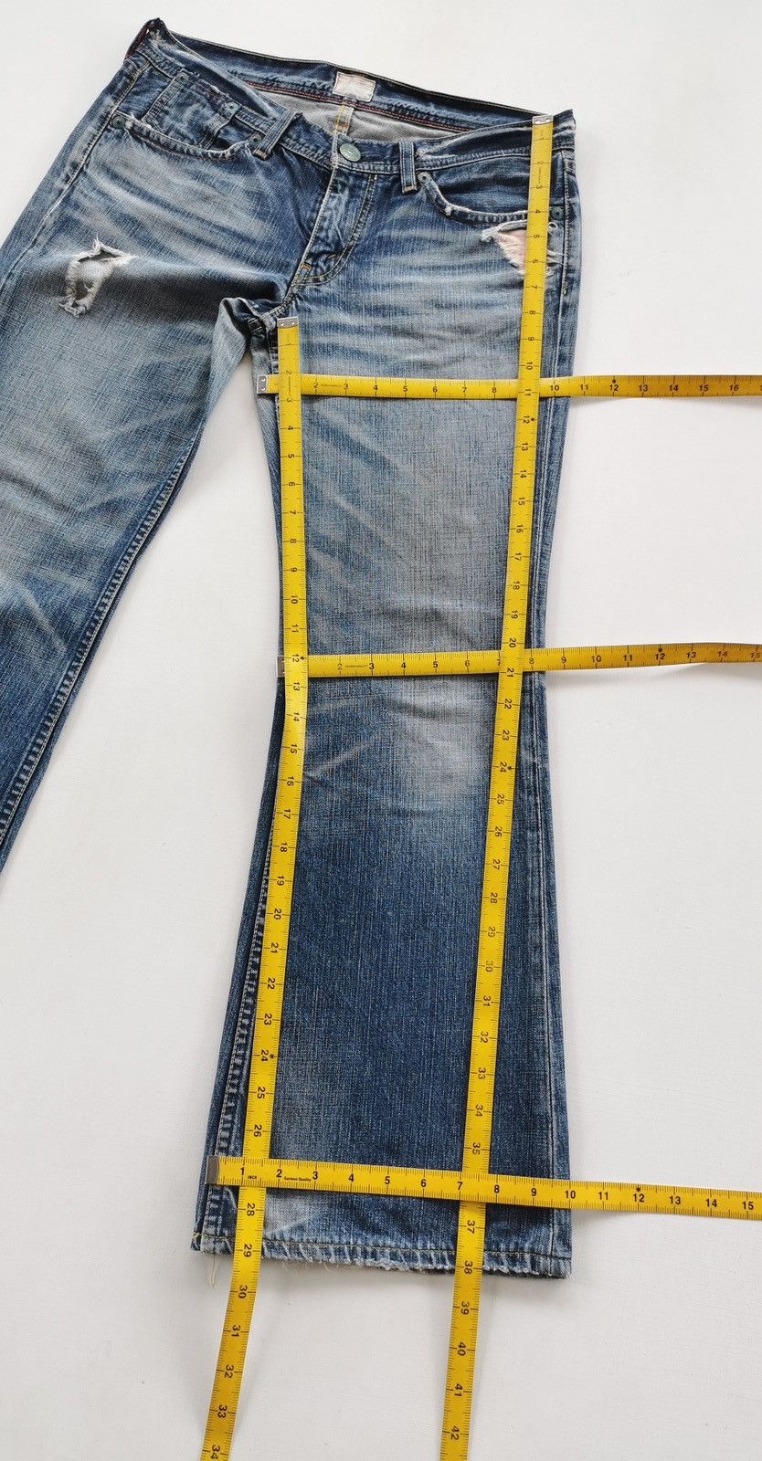 Levi's Vintage Levis Redloop Flare Distressed Jeans Size 32" / US 10 / IT 46 - 12 Thumbnail