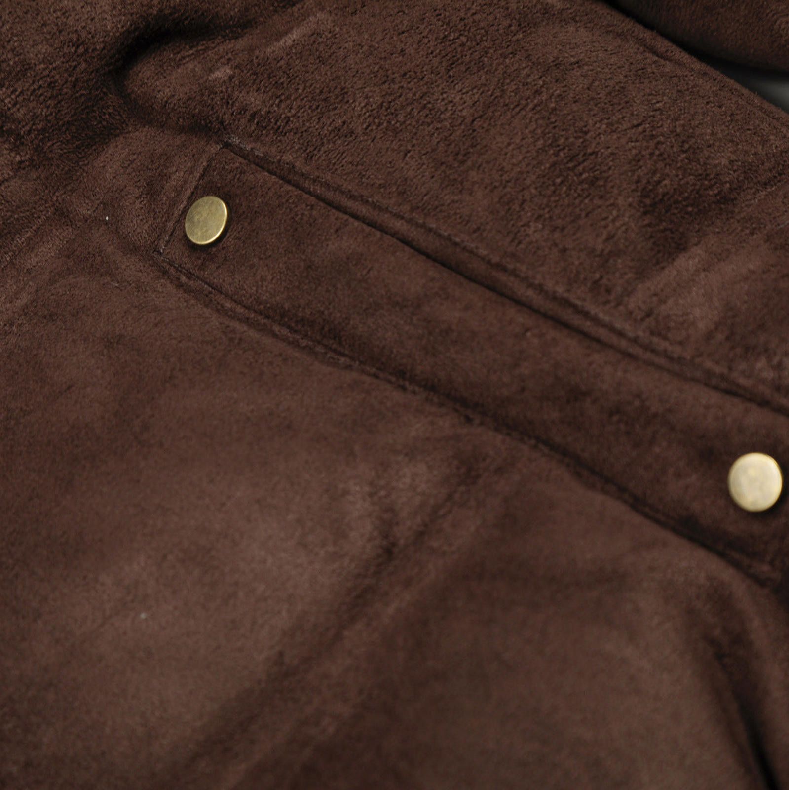 Japanese Brand Brown Faux Suede Winter Jacket with Fur Hood Size US M / EU 48-50 / 2 - 3 Thumbnail