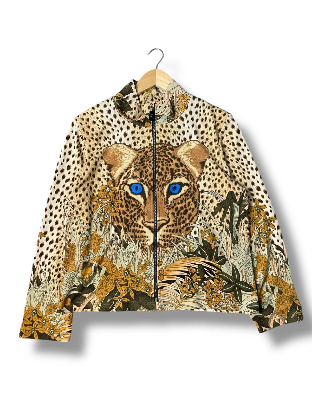 Japanese Brand × Vintage Japanese Brand Leopard Face Print Light Jacket (83) Size US XXS / EU 40 - 1 Thumbnail