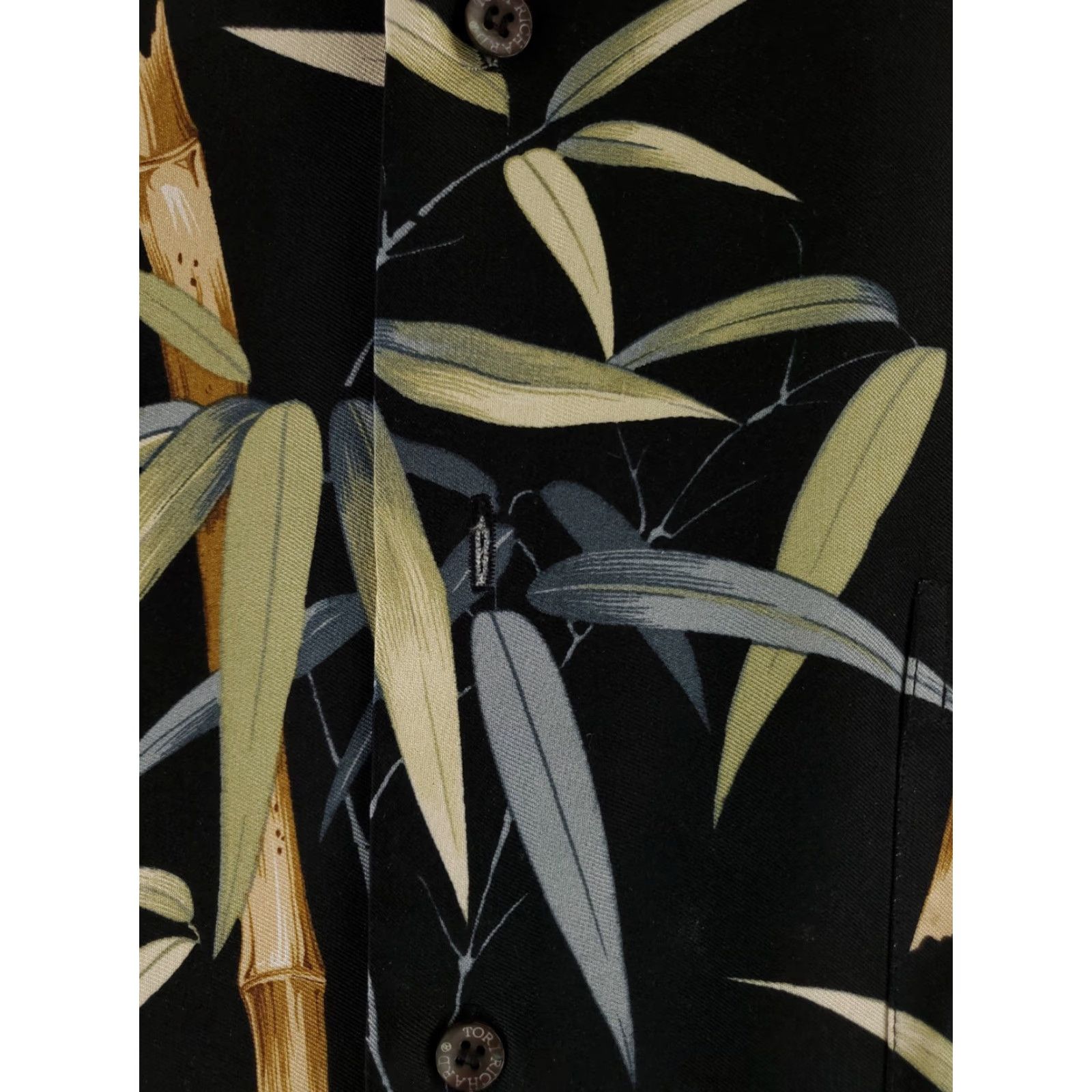 Tori Richard Tori Richard Button-Up Shirt 100% Silk Bamboo Black Mens XXL Short Sleeve Button-Up Shirt Mens Black 2XL Size US XXL / EU 58 / 5 - 2 Thumbnail