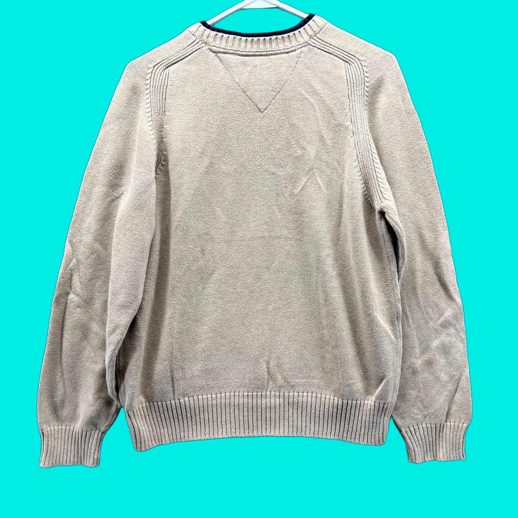 Tommy Hilfiger VINTAGE Tommy Hilfiger Sweater Mens Medium Crewneck Fleece Tan Beige Pullover Size US M / EU 48-50 / 2 - 1 Thumbnail