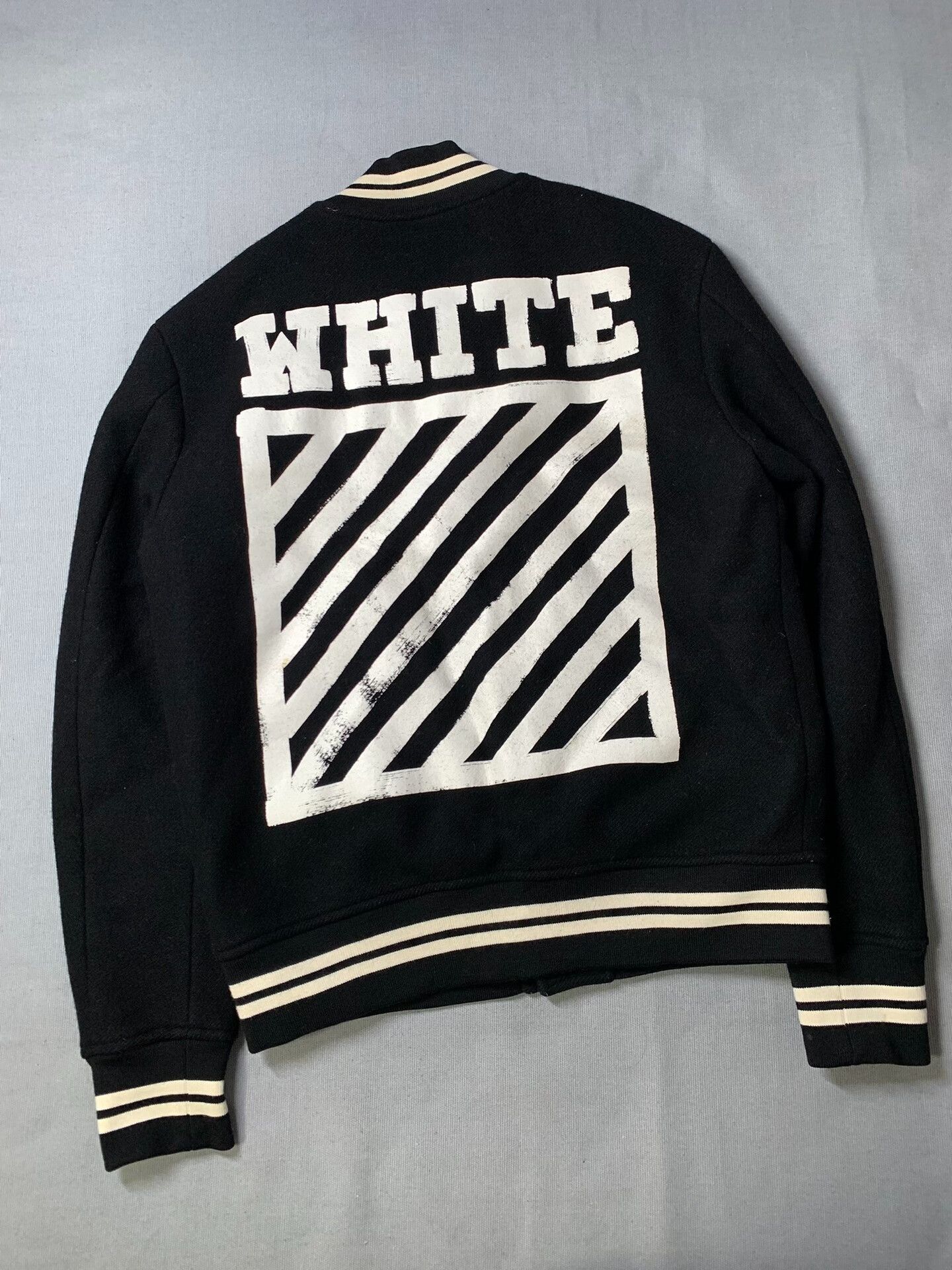 Off-White Off-White Virgil Abloh Wool Varsity Jacket Size US XS / EU 42 / 0 - 1 Thumbnail