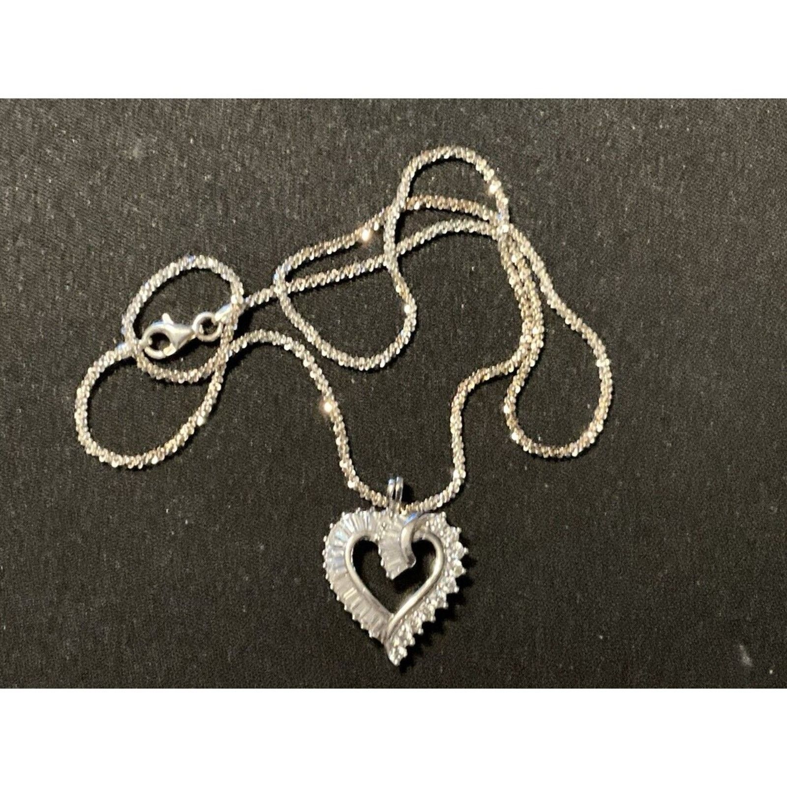 Other 925 JMC CZ Heart Pendant Popcorn 17in Chain Necklace Size ONE SIZE - 2 Thumbnail
