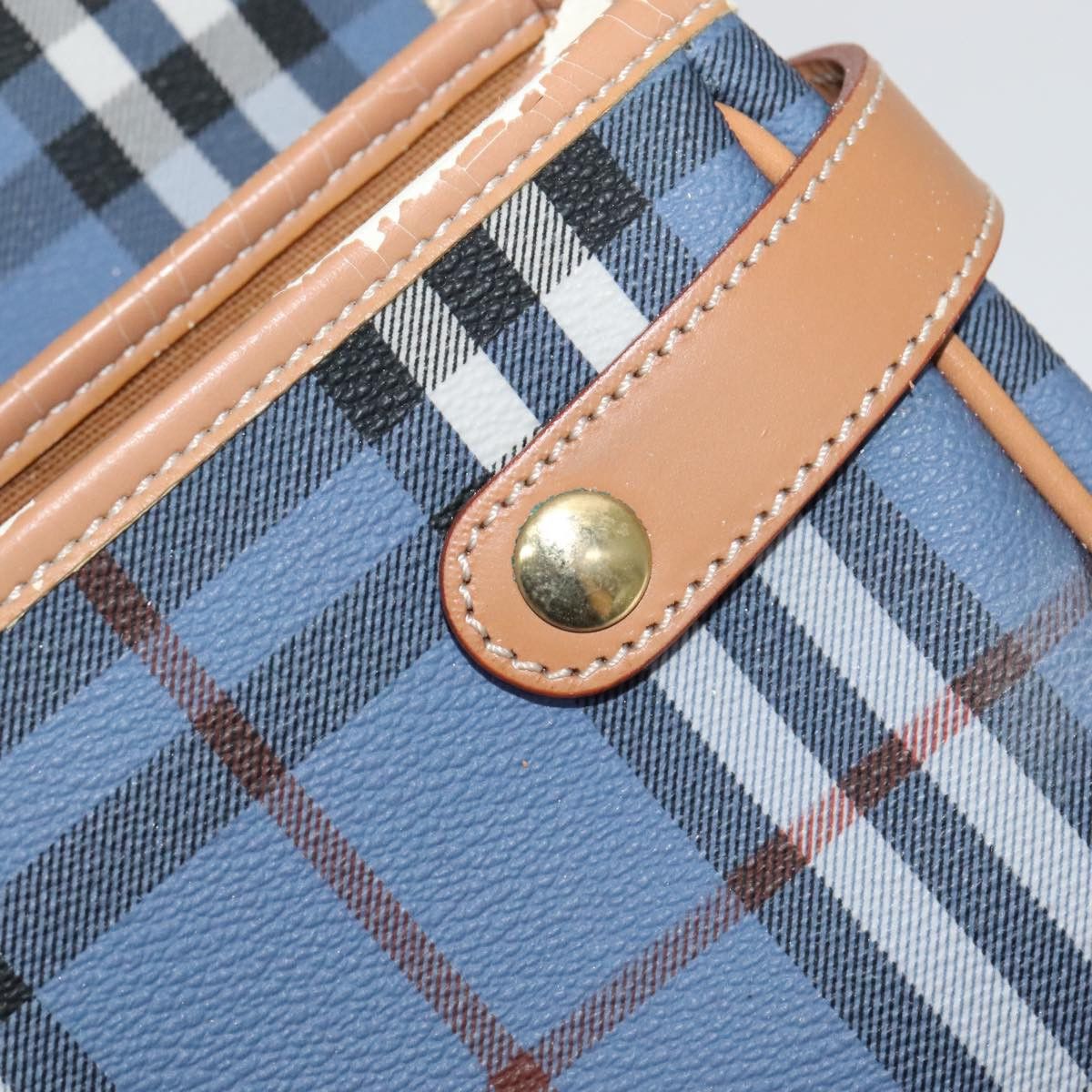 Burberry Burberry Nova Check Hand Bag Pvc Leather Blue Size ONE SIZE - 11 Thumbnail