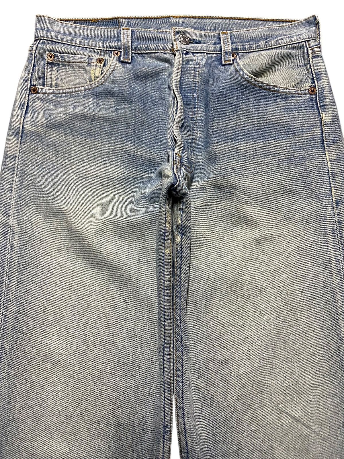 Levi's Vintage Clothing Vintage Levis 501 90’s Faded Light Wash Loose Jeans Size US 31 - 3 Thumbnail