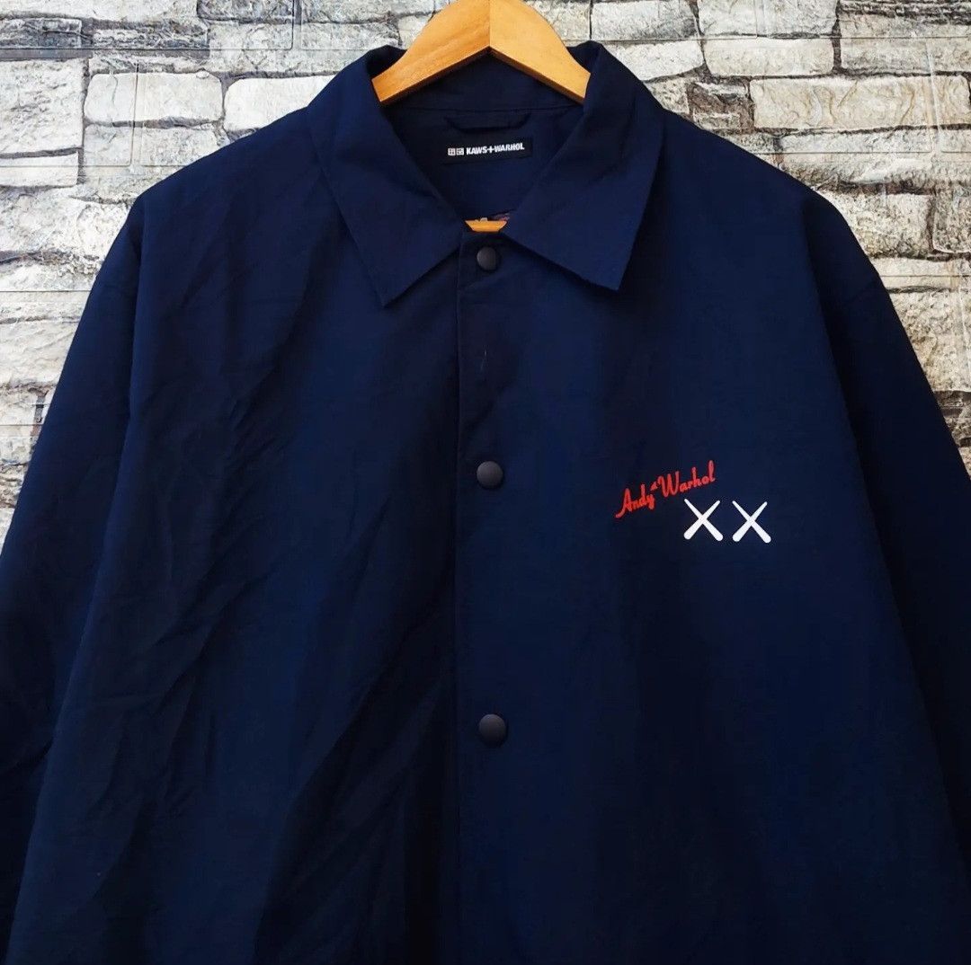 Andy Warhol × Kaws × Uniqlo UNIQLO X KAWS X Andy Warhol Coach Jacket Navy Size US XL / EU 56 / 4 - 8 Thumbnail