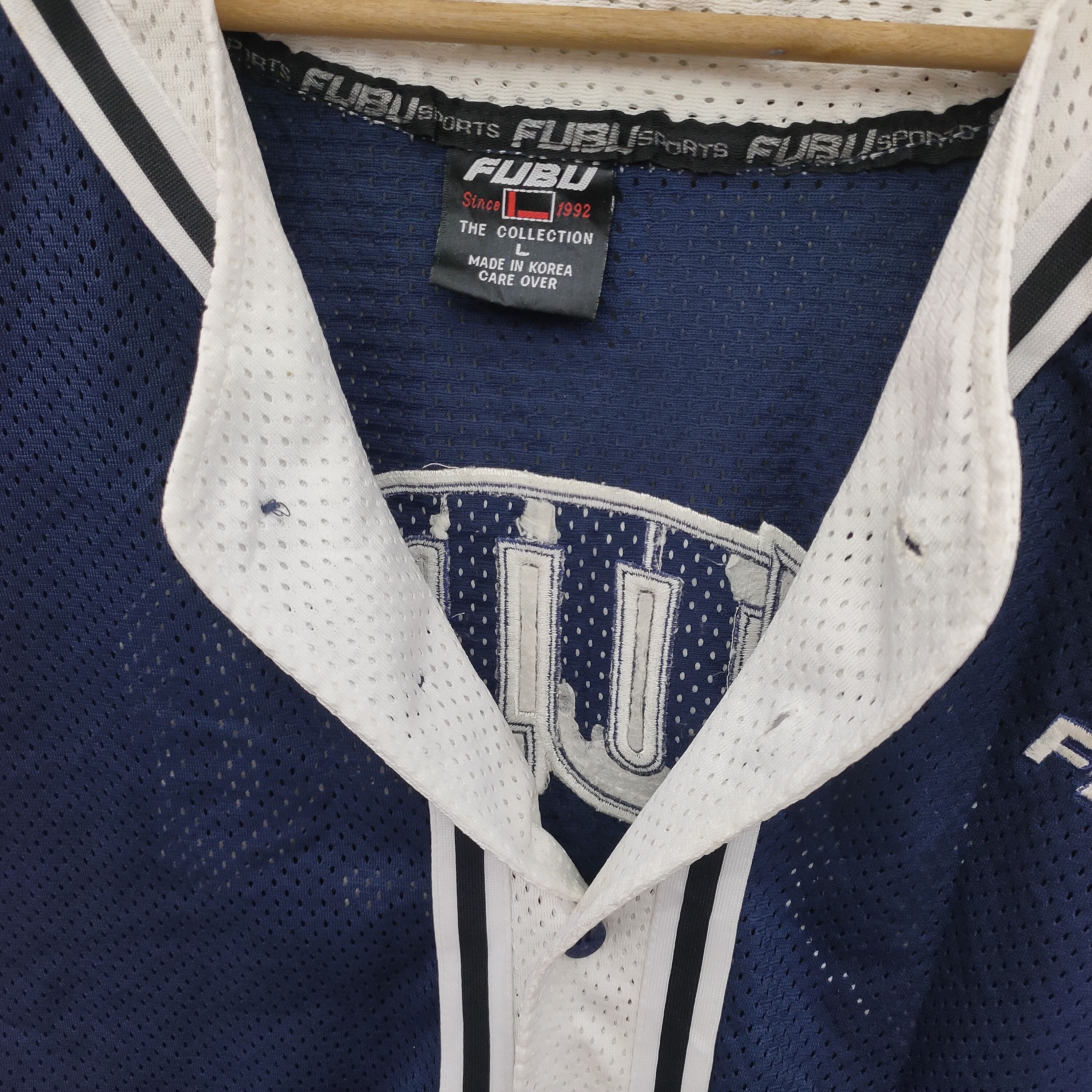 Fubu × Vintage Vintage Fubu Hip Hop Big Logo Jersey Navy Blue White Size US L / EU 52-54 / 3 - 9 Thumbnail