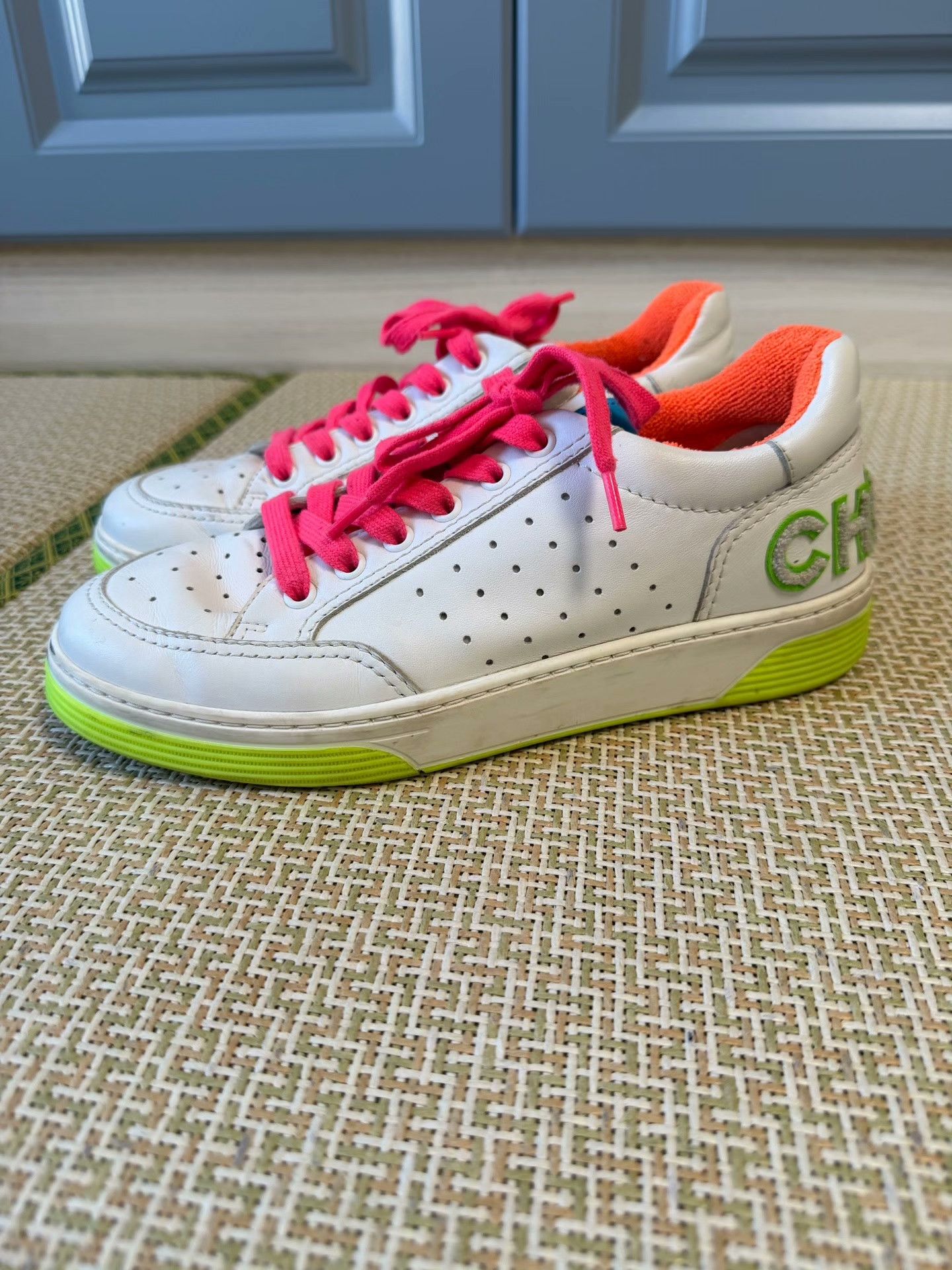 Chanel Chanel Rainbow Multi Lowtop Sneakers 38 Women Size US 7.5 / IT 37.5 - 1 Thumbnail
