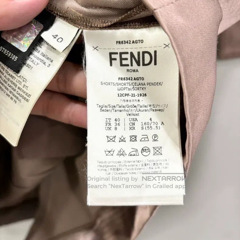 Fendi Fendi Champagne Date Red Mulberry Silk Belted High Waisted Size 26" / US 2 / IT 38 - 4 Thumbnail