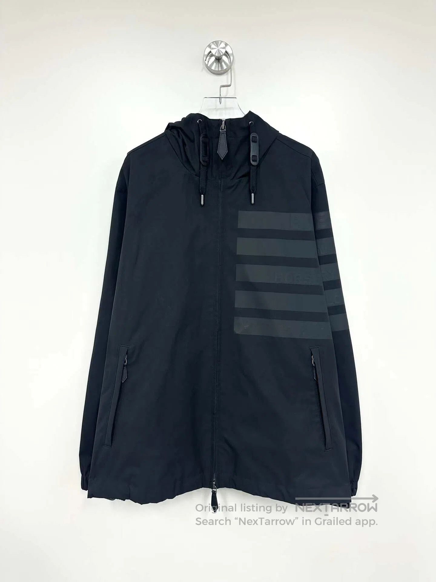Burberry Burberry Black Striped Lettering Printed Logo Zip-up Hoode Size S / US 4 / IT 40 - 1 Thumbnail