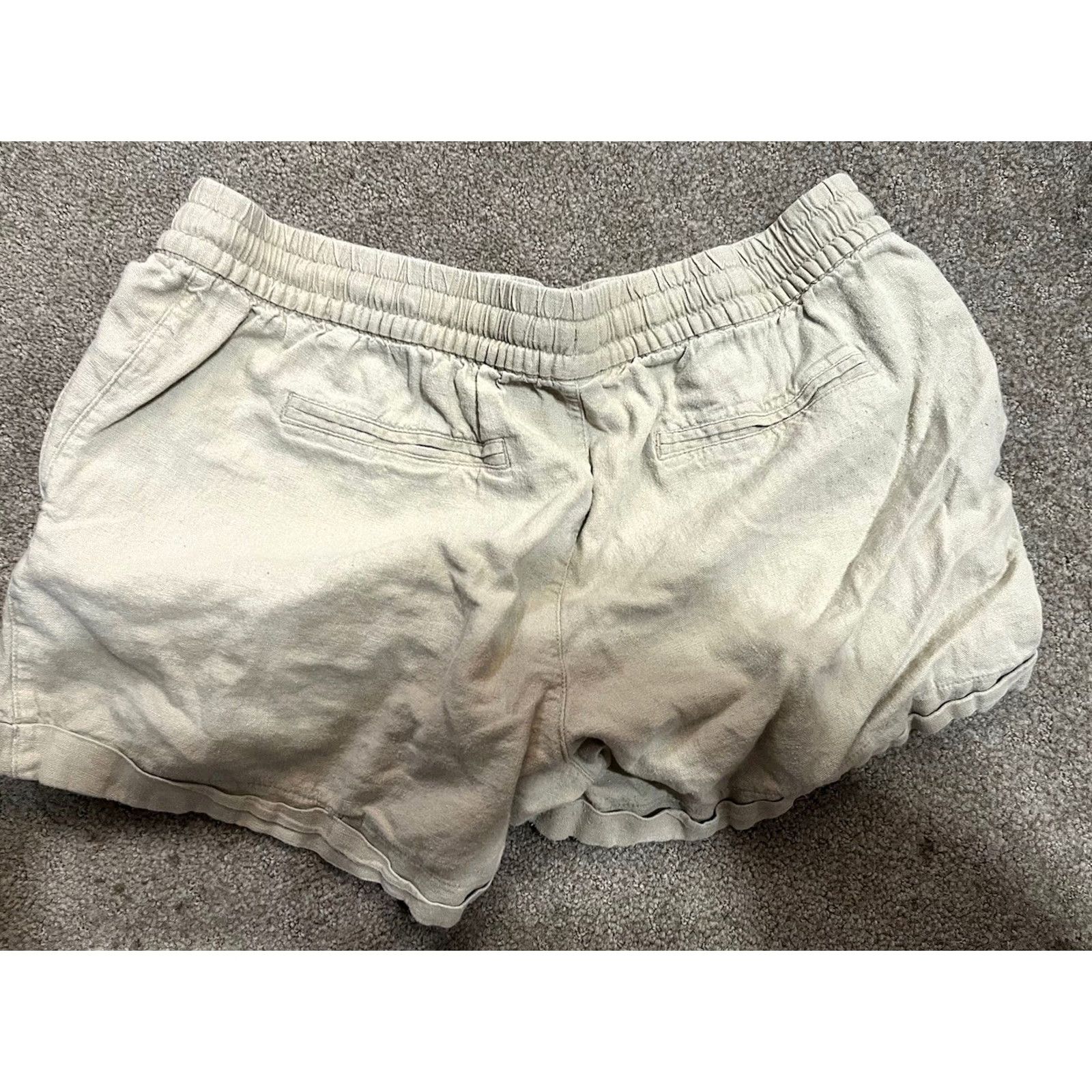 Old Navy Old Navy Beige Linen Blend High Rise Lounge Shorts Women's M Solids Size 32" / US 10 / IT 46 - 2 Thumbnail