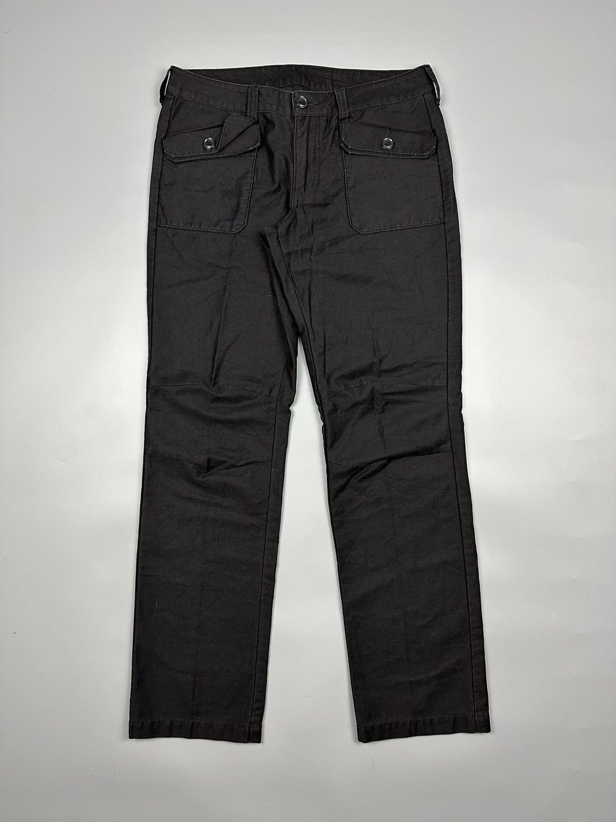 BLACK BUCKLE BACK MULTI POCKET CASUAL PANT