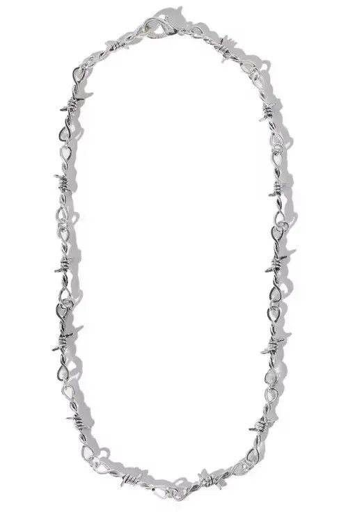 Japanese Brand Barbed Wire Necklace Chain in Silver Size ONE SIZE - 4 Thumbnail