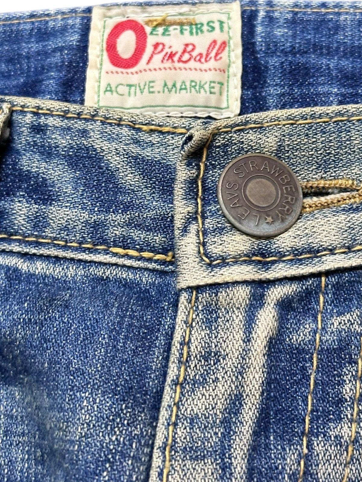 Ed Hardy Vintage Strawberry Leaves Flare Mudwash Grunge Denim Size US 32 / EU 48 - 8 Thumbnail