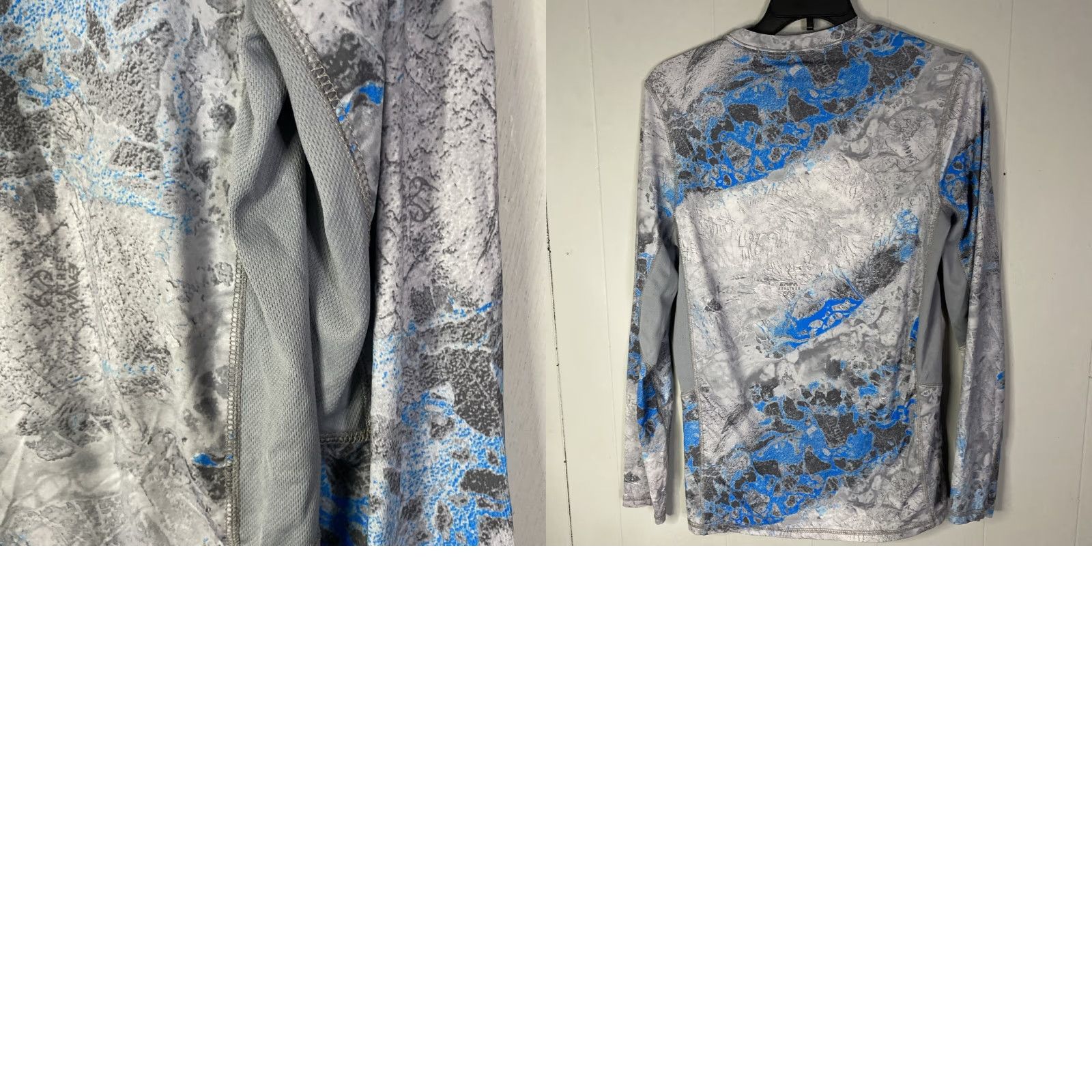 Realtree Realtree Fishing Shirt Small Long Sleeve Gray Blue Camo Performance Crew Neck S Mens Shirt Size US S / EU 44-46 / 1 - 8 Thumbnail