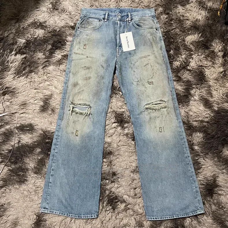 Acne Studios Dyed Ripped Denim Jeans