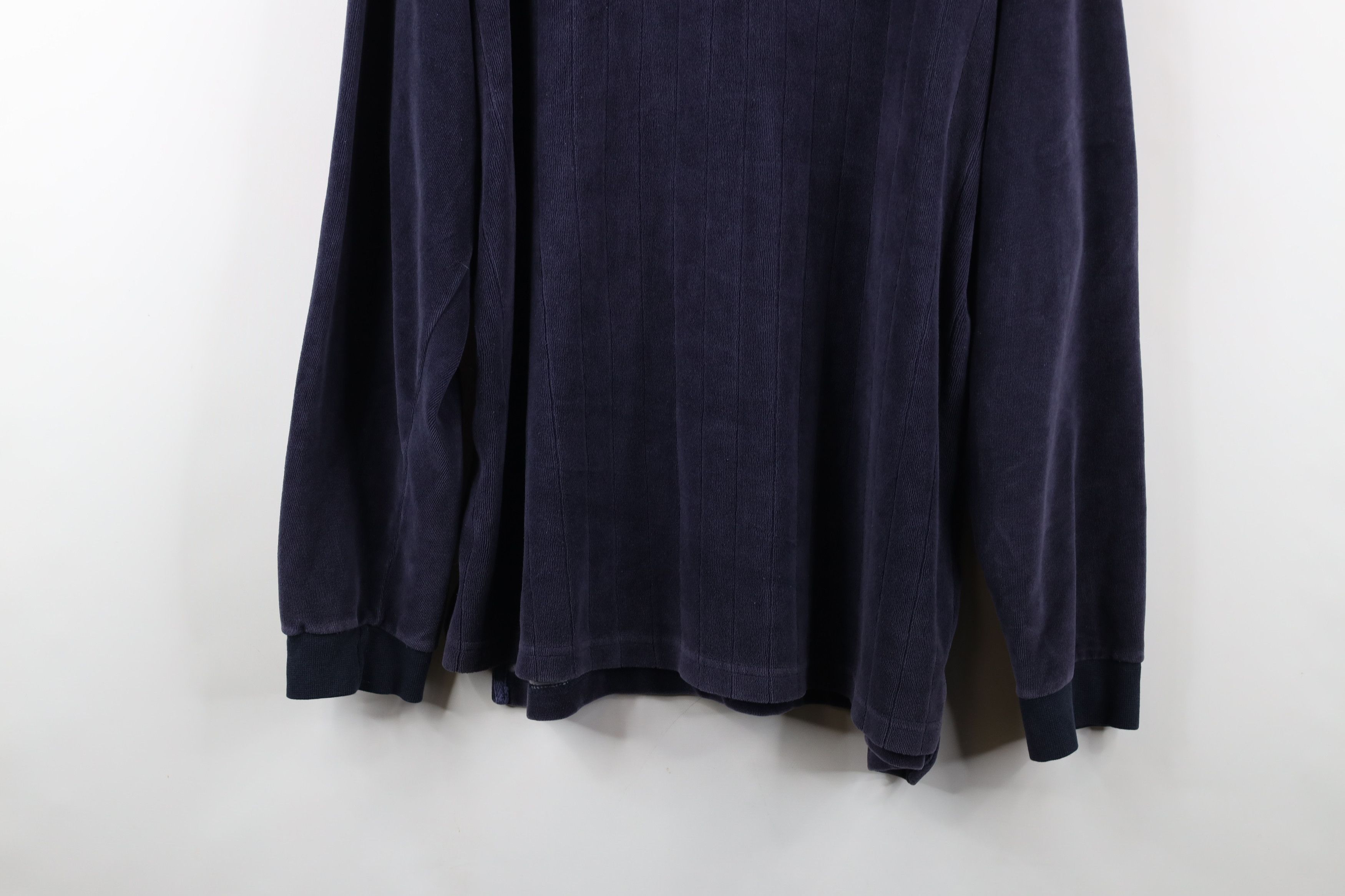 Vintage Vintage 90s Streetwear Fleece Velour Long Sleeve Polo Size US L / EU 52-54 / 3 - 3 Thumbnail