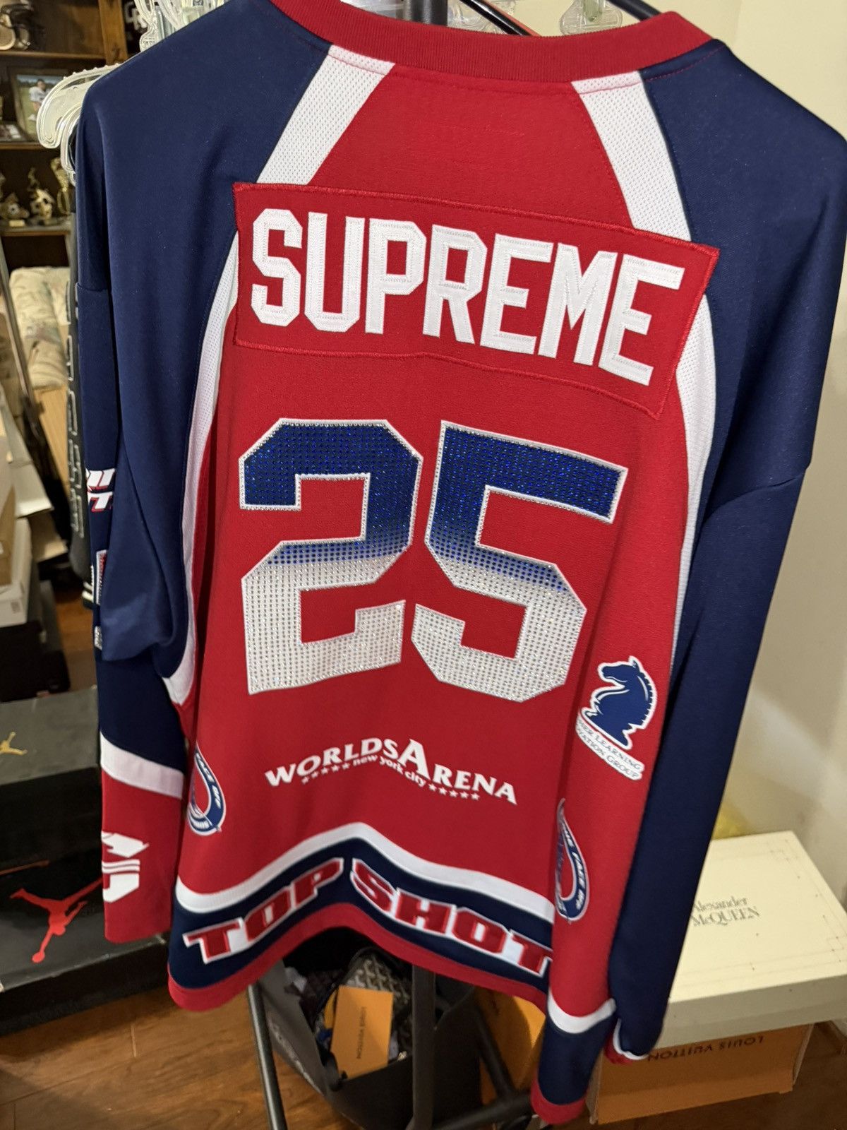 Supreme Supreme Rhinestone Hockey Jersey Red XL NEW Size US XL / EU 56 / 4 - 2 Thumbnail