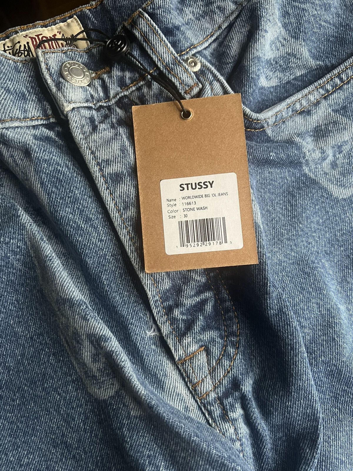 Stussy × Vintage Stussy Worldwide Big Ol Jean Baggy Blue Denim Stone Wash Size US 30 / EU 46 - 9 Thumbnail