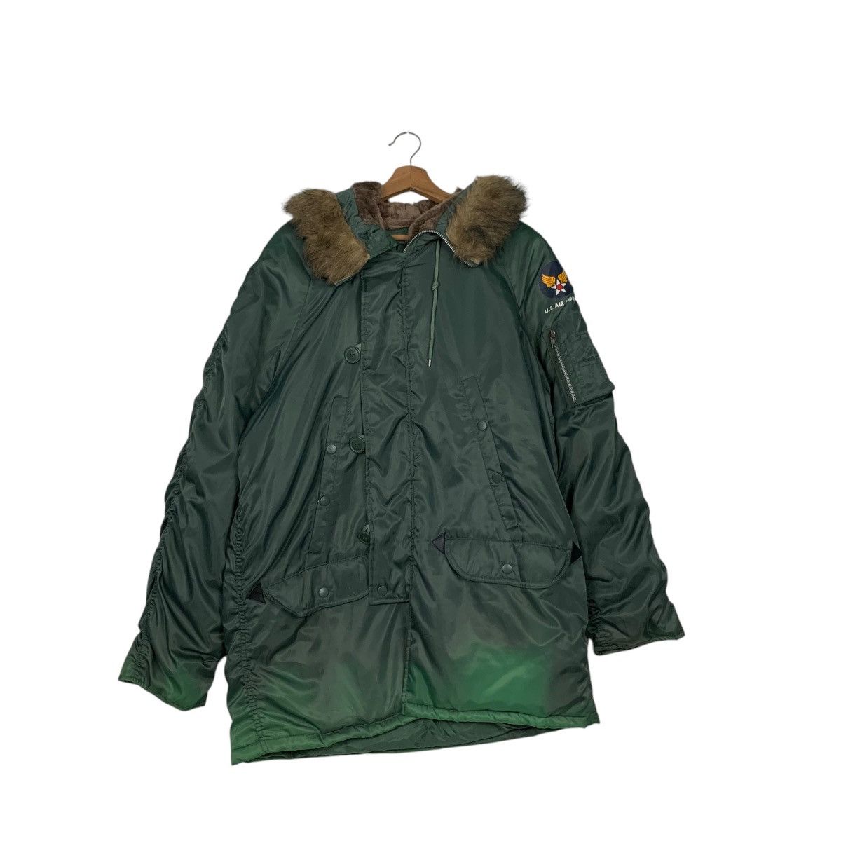 Vintage PASSING Us Air Force N-3B Parka Faux Fur Hoodie #2504-C113 Size US M / EU 48-50 / 2 - 1 Thumbnail