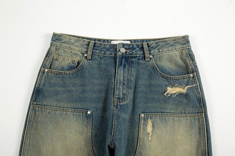 Jean × Vintage Vintage Washed Hole Wide Leg Logging Jeans Size US 36 / EU 52 - 3 Thumbnail