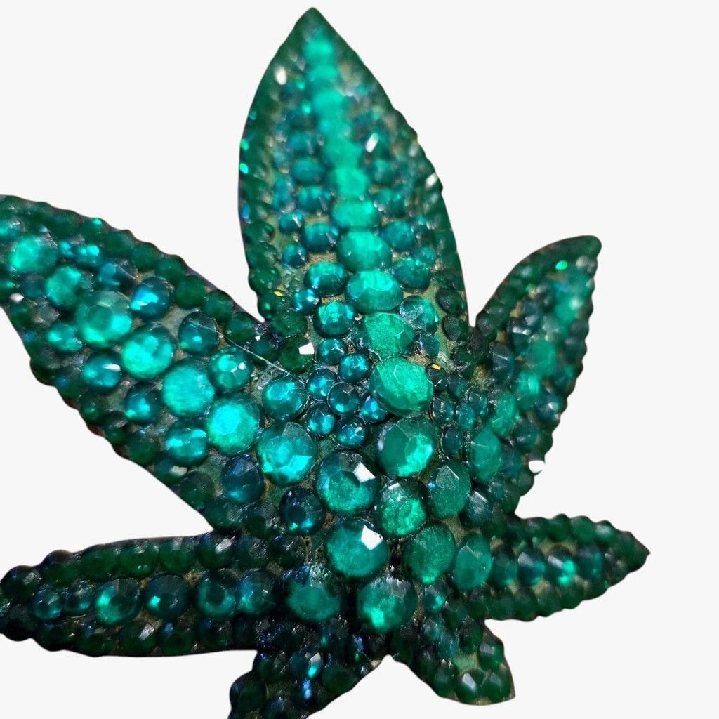 Handmade Green Mary Jane Acrylic Rhinestone Pasties in a Size 2 3/4" Size ONE SIZE - 2 Thumbnail