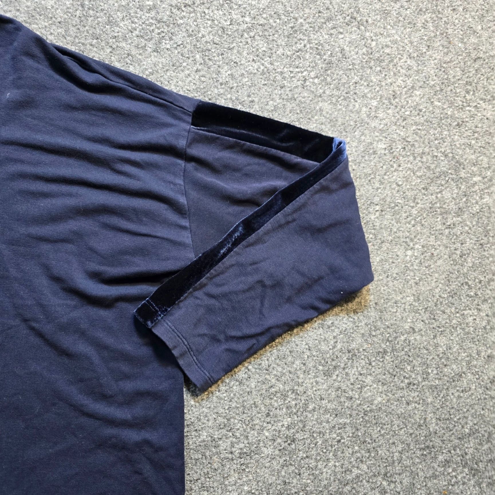 Eileen Fisher VINTAGE Eileen Fisher Sweater Womens Large Petite Blue Velour Trim Hoodie Pockets Size L / US 10 / IT 46 - 3 Thumbnail