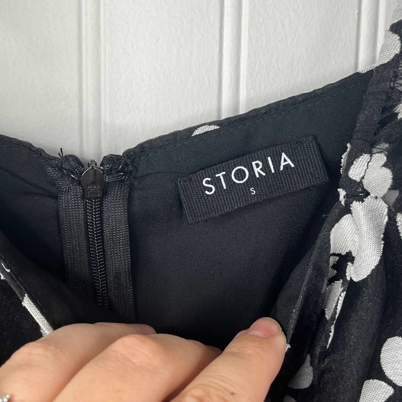 Other Storia Puff Sleeve Sheer Black and White Floral Blouse Party Size S / US 4 / IT 40 - 5 Thumbnail