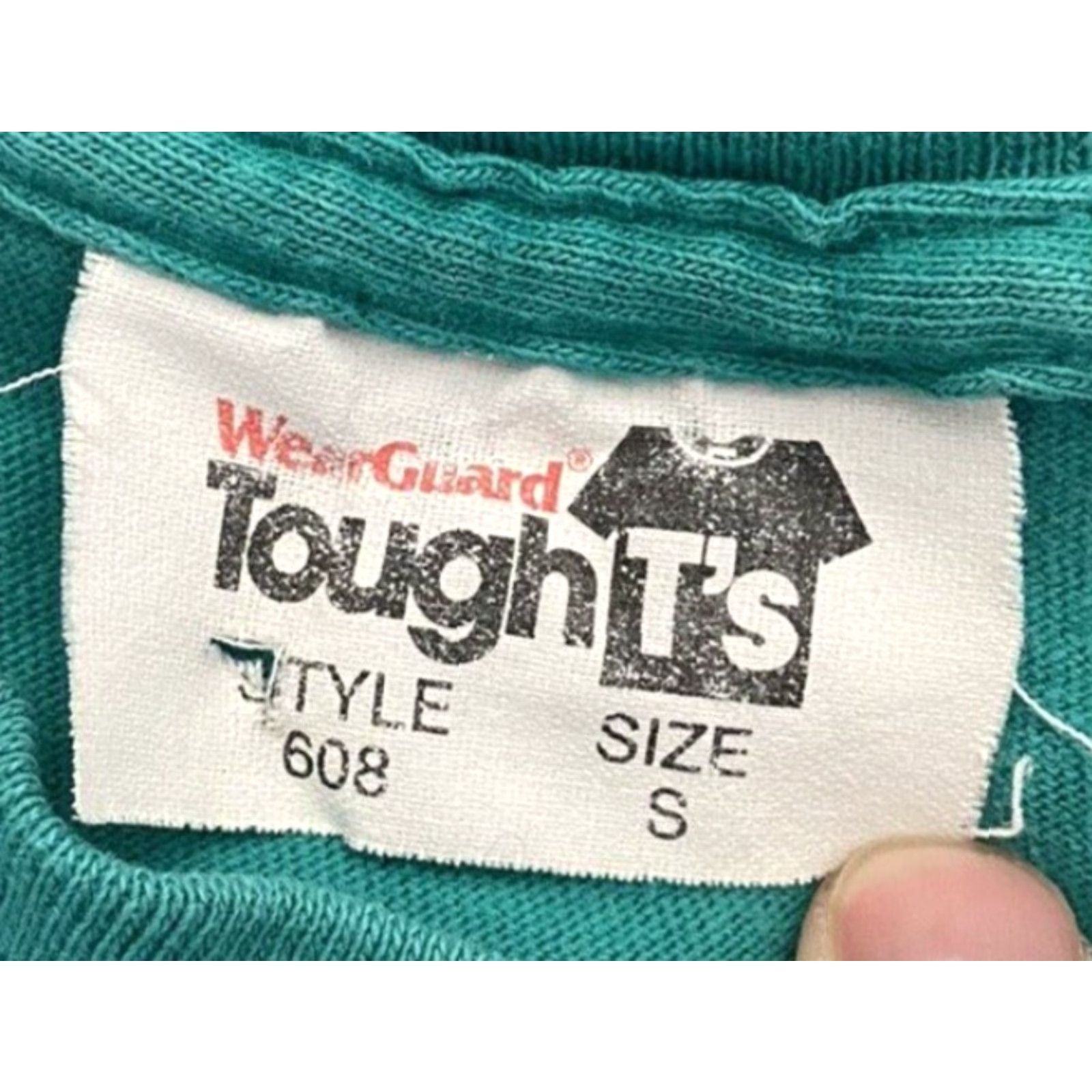 Vintage VINTAGE Tough T’s Shirt Men S Green USA 90s Aztec Hieroglyphics Single Stitch Wear Guard Made In USA Size US S / EU 44-46 / 1 - 3 Thumbnail