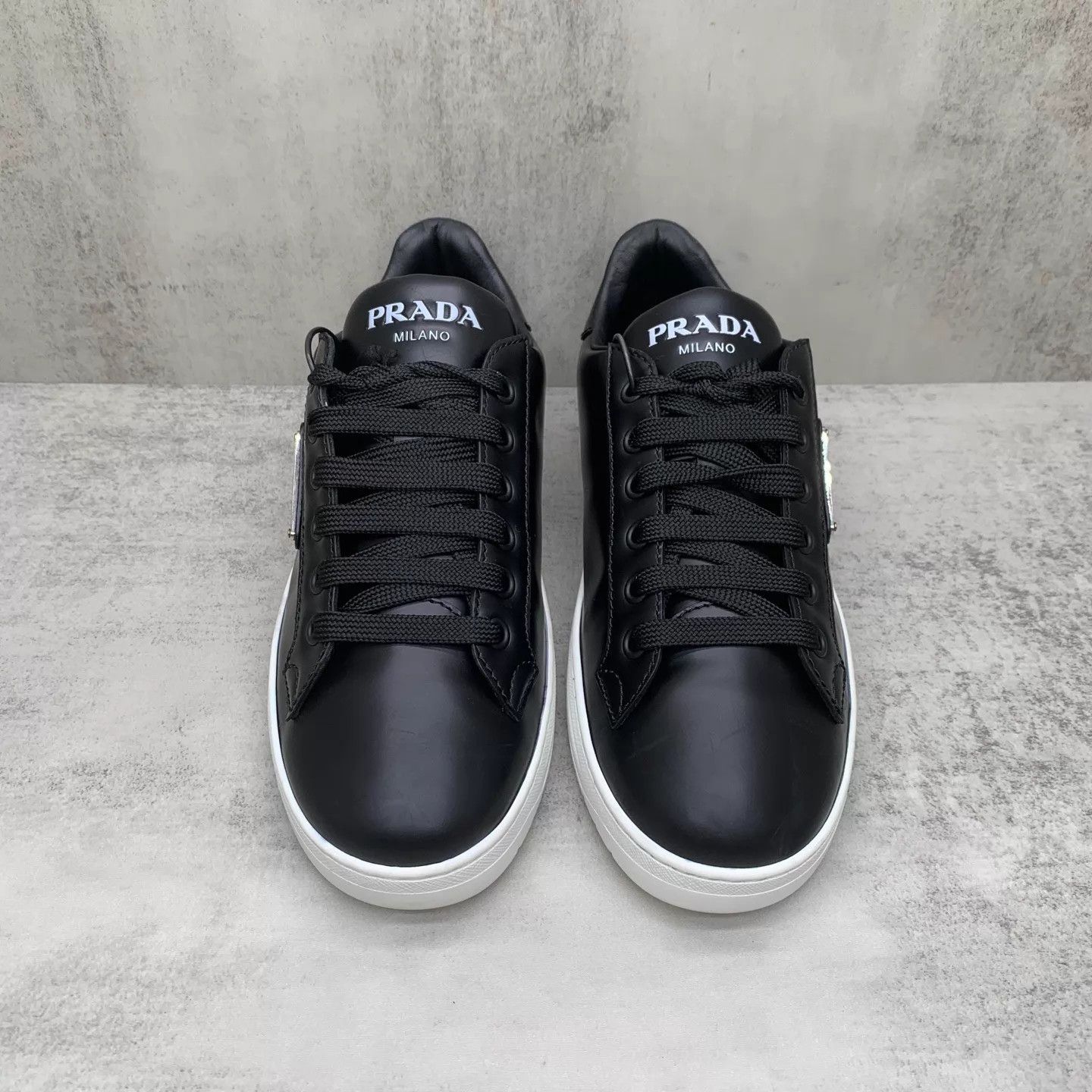 Prada Prada Black Tri Logo Sneaker Women's 36.5 95 New Size US 5.5 / IT 35.5 - 4 Thumbnail