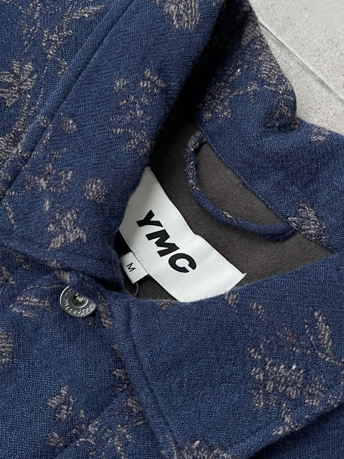 YMC !DS! SS23 YMC Labour Floral Navy Wool Jacquard Jacket Size US M / EU 48-50 / 2 - 19 Thumbnail