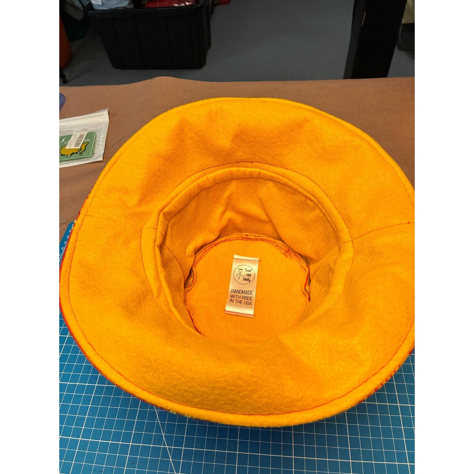 Other Upcycled Bucket Hat — Fiery Orange Mixed Stripe, Marigold Size ONE SIZE - 12 Thumbnail