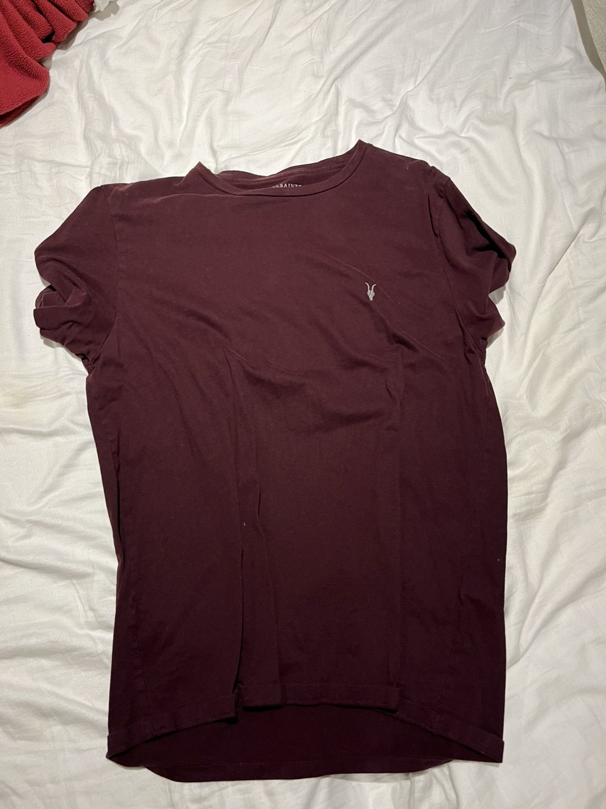Allsaints Burgundy All Saints Tee Shirt Size US XL / EU 56 / 4 - 1 Thumbnail
